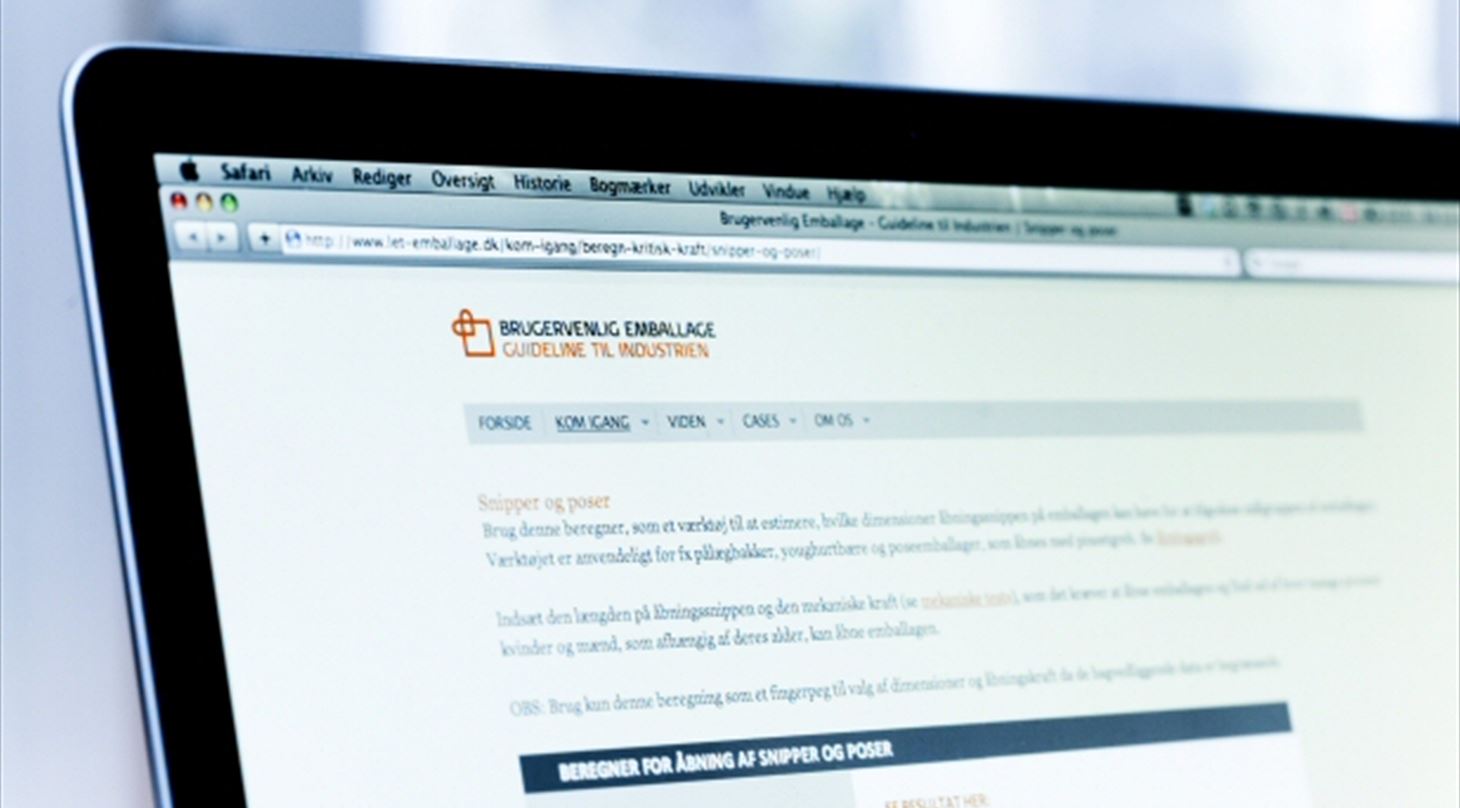 Brugervenlig emballage website